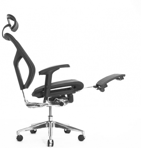 Ортопедическое кресло Expert Star Чёрное с подножкой