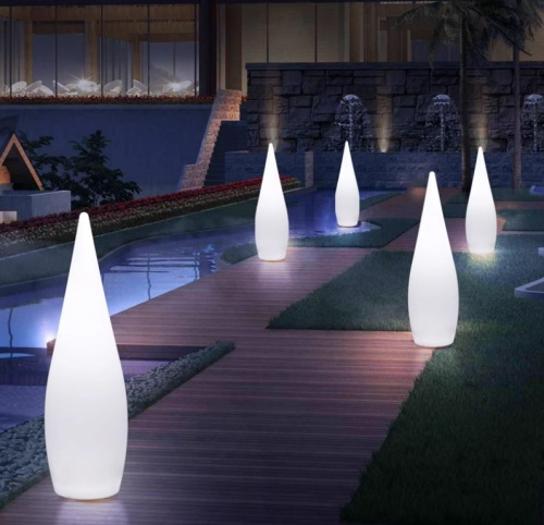 Светильник Капля 24х80 солнечная батарея, RGB